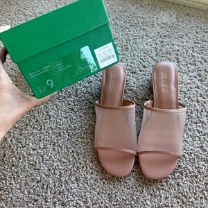J. Crew Blush Mesh Slide Mules